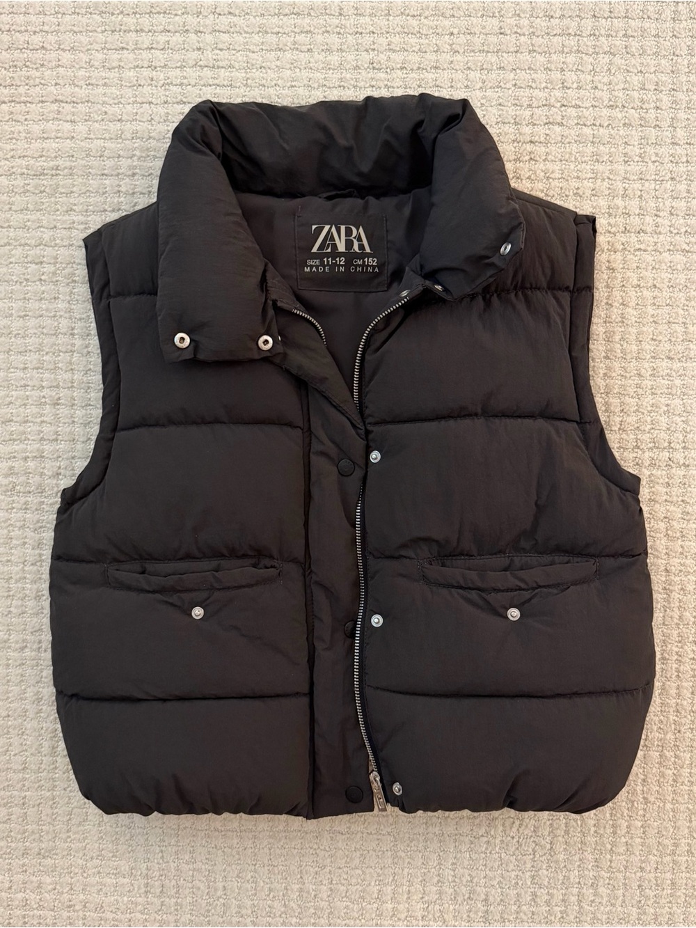 ZARA Black Classic Puffer Vest